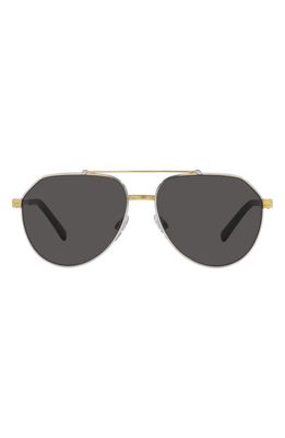Dolce & Gabbana 59mm Pilot Sunglasses in Dark Grey