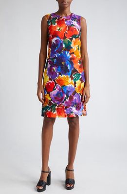 Dolce & Gabbana Abstract Floral Print Sleeveless Sheath Dress in Hm4Yefiori Astr. f.marrone