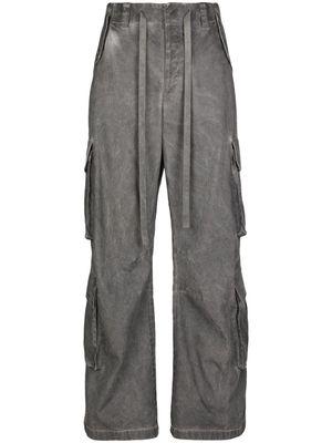 Dolce & Gabbana acid-wash wide-leg cargo trousers - Black