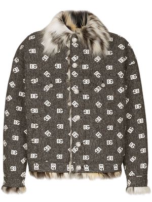 Dolce & Gabbana all-over logo-print cotton jacket - Grey