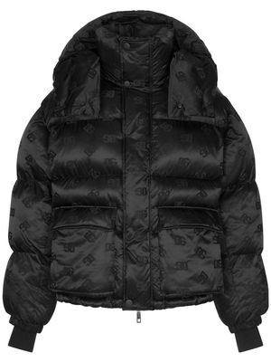 Dolce & Gabbana all-over logo-print padded jacket - Black