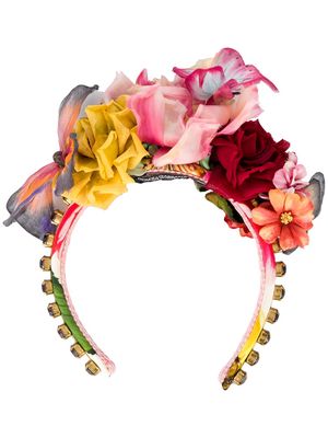 Dolce & Gabbana appliquéd flower headband - Red