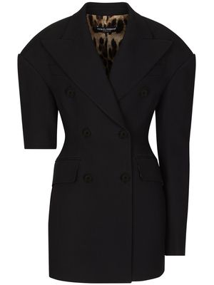 Dolce & Gabbana asymmetric double-breasted coat - Black
