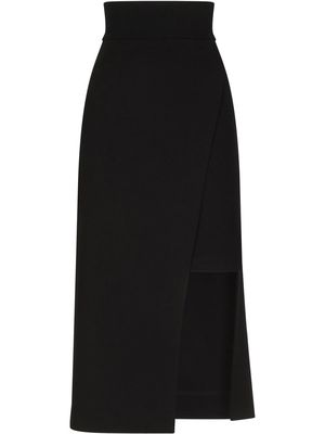 Dolce & Gabbana asymmetric jersey midi skirt - Black