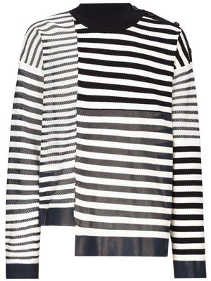 Dolce & Gabbana asymmetric striped jumper - Blue