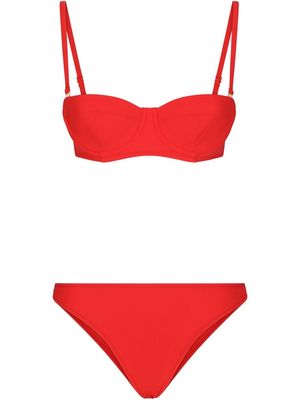 Dolce & Gabbana balconette-style logo bikini set - Red