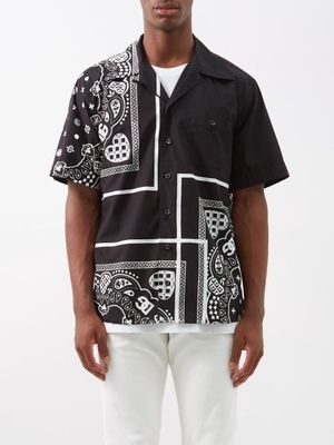 Dolce & Gabbana - Bandana-print Cotton-poplin Shirt - Mens - Black