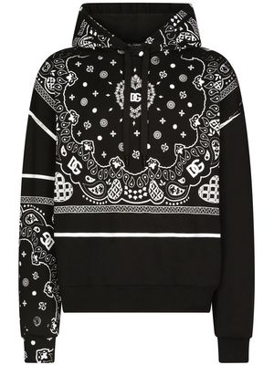 Dolce & Gabbana bandana-print hoodie - Black