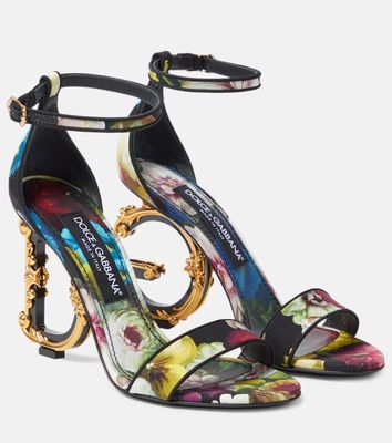 Dolce & Gabbana Baroque DG floral charmeuse sandals
