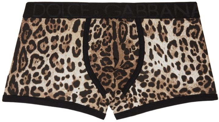 Dolce & Gabbana Beige Leopard Boxers