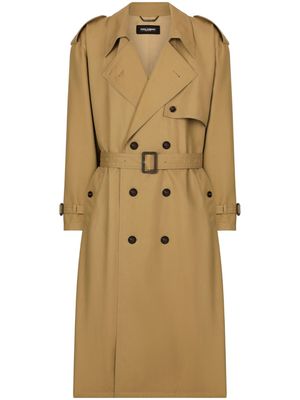 Dolce & Gabbana belted double-breasted coat - Neutrals