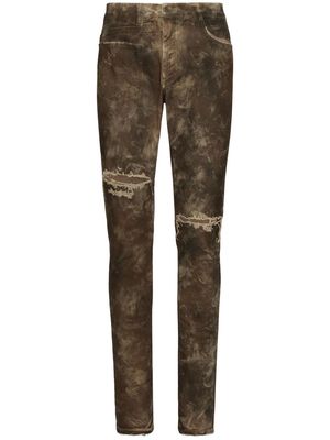 Dolce & Gabbana bleached deconstructed-design jeans - Grey