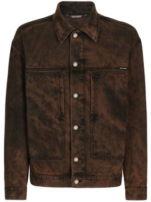 Dolce & Gabbana bleached denim jacket - Brown