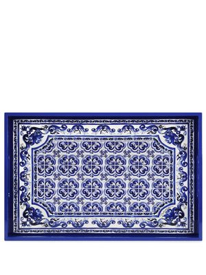 Dolce & Gabbana Blu Mediterraneo wood tray - Blue