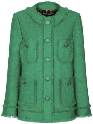Dolce & Gabbana bouclé tweed jacket - Green