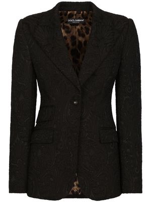 Dolce & Gabbana brocade-pattern single-breasted blazer - Black