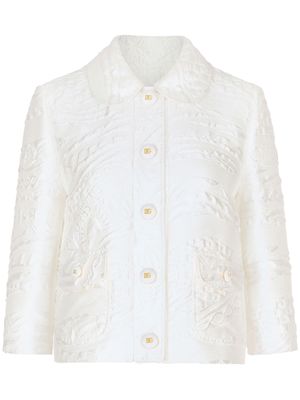 Dolce & Gabbana brocade rounded-collar jacket - White