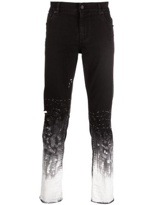 Dolce & Gabbana brushstroke-print slim-fit jeans - Black