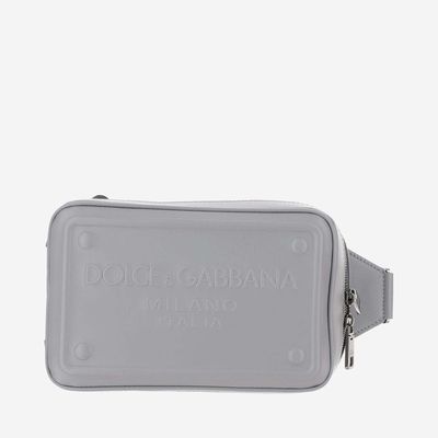 Dolce & Gabbana Calfskin Leather Fanny Pack With Embossed Logo