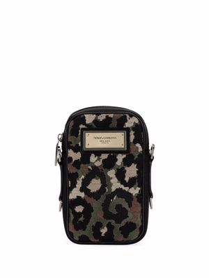 Dolce & Gabbana camouflage jacquard crossbody bag - Black