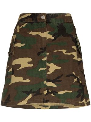 Dolce & Gabbana camouflage-print mini skirt - Brown