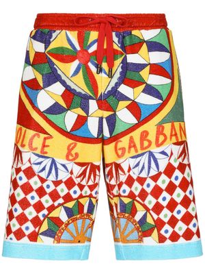 Dolce & Gabbana Carreto-print cotton bermuda shorts - Multicolour