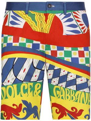 Dolce & Gabbana Carretto-print cotton shorts - Multicolour
