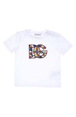 Dolce & Gabbana Carretto Print Logo Graphic T-Shirt in Optical White