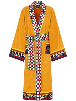Dolce & Gabbana Carretto Siciliano printed trim bathrobe - Yellow