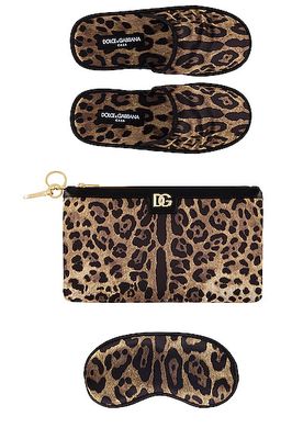 Dolce & Gabbana Casa Leopard Comfort Kit in Brown