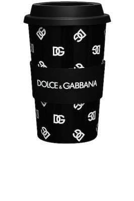 Dolce & Gabbana Casa Logo Mug With Lid in Black