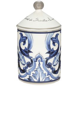 Dolce & Gabbana Casa Mediterraneo Ceramic Sicilian Neroli & Lemon Scented Candle in Blue