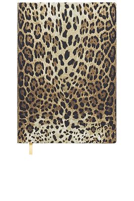 Dolce & Gabbana Casa Medium Leopard Notebook in Brown
