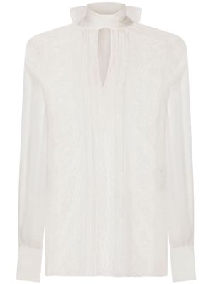 Dolce & Gabbana chantilly lace semi-sheer blouse - White