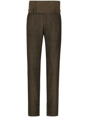 Dolce & Gabbana check-pattern straight-leg trousers - Brown