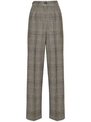 Dolce & Gabbana check-pattern virgin wool wide-leg trousers - Grey