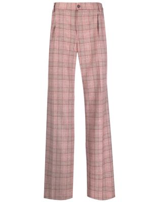 Dolce & Gabbana checked wool-blend trousers - Red