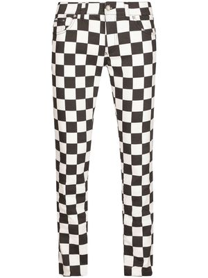 Dolce & Gabbana checkerboard-print straight-leg jeans - Black