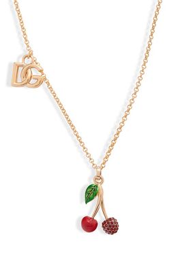 Dolce & Gabbana Cherry Pendant Necklace in Gold