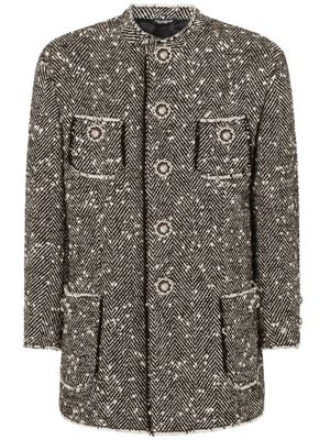 Dolce & Gabbana chevron-knit single-breasted jacket - Neutrals
