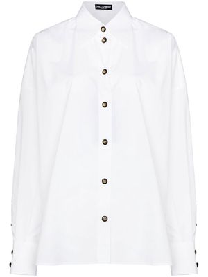 Dolce & Gabbana chiffon-panel poplin shirt - White