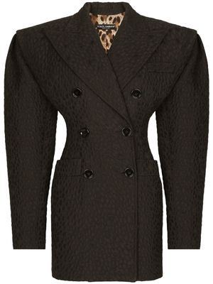 Dolce & Gabbana cloqué double-breasted jacket - Black