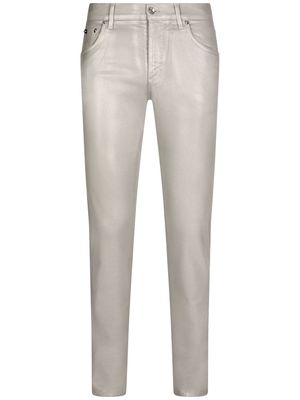 Dolce & Gabbana coated slim-fit jeans - Grey