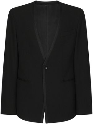 Dolce & Gabbana collarless wool-blend blazer - Black