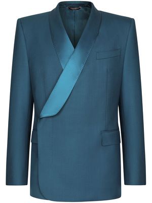 Dolce & Gabbana contrast shawl-lapels blazer - Blue