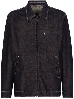Dolce & Gabbana contrast-stitch zip-up denim jacket - Black