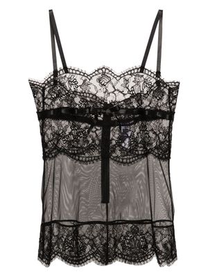 Dolce & Gabbana corded-lace lingerie top - Black