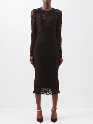 Dolce & Gabbana - Cordonetto-lace Dress - Womens - Black