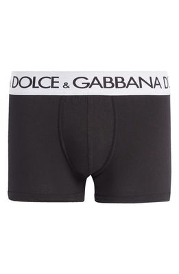 Dolce & Gabbana Cotton Stretch Jersey Boxer Briefs in Black