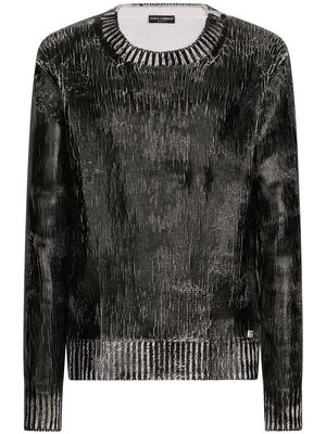 Dolce & Gabbana cracked-effect knit jumper - Black